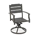 Cozyman Outdoor Dining Chair, Swivel Rocking Patio Chairs, HDPE Seat with Aluminum Frame Patio Dining Chairs, Outdoor Chairs with Armrest, Balcony Chair for Backyard Deck Porch,Dark Gray