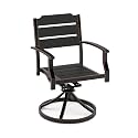 Cozyman Outdoor Dining Chair, Swivel Rocking Patio Chairs, HDPE Seat with Aluminum Frame Patio Dining Chairs, Outdoor Chairs with Armrest, Balcony Chair for Backyard Deck Porch,Black