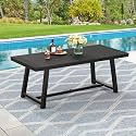 Cozyman Outdoor Dining Table, Patio Table, HDPE All-Weather Material Dining Table for 8, Outdoor Table for Patio, Lawn, Garden, Indoor and Backyard, Black