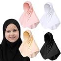 Cozypower 4 Pcs Eid Hijab Muslim for Girls Kids Head Scarf