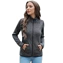 COZZIPLUS Women's Sweater Fleece Jacket Full Zip Knit Jacket with Pockets