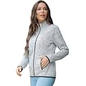 COZZIPLUS Women's Sweater Fleece Jacket Full Zip Knit Jacket with Pockets
