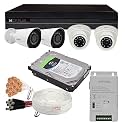 CP PLUS 2.4MP, 4 Camera Full HD CCTV Wired Security Camera Set Combo Kit with 4Ch DVR, 2 Bullet Cameras, 2 Dome Camera, 3 TB HDD, Power Supply, Cp plus 180Mtr Cable, Audio Mic and Connectors