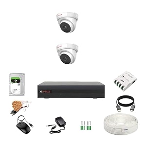 cp plus 24mp 4 channel dvr 24mp 2 dome cameras audio recording night vision  built-in mic audio  crystal ir leds  motion detection  1 tb hdd  4 ch smps  cctv cable  bncdc