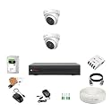 CP Plus 2.4MP 4 Channel DVR, 2.4MP 2 Dome Cameras (Audio Recording) [Night Vision + Built-in MIC Audio + Crystal IR LEDs + Motion Detection] + 1 TB HDD + 4 CH SMPS + CCTV Cable + BNC/DC