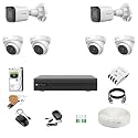CP Plus 2.4MP 8 Channel DVR, 2.4MP 4 Dome &amp; 2 Bullet Cameras (Audio Recording) [Night Vision + Built-in MIC Audio + Crystal IR LEDs + Motion Detection] + 2 TB HDD + 8 CH SMPS + CCTV Cable + BNC/DC