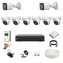 CP Plus 2.4MP 8 Channel DVR, 2.4MP 6 Dome &amp; 2 Bullet Cameras (Audio Recording) [Night Vision + Built-in MIC Audio + Crystal IR LEDs + Motion Detection] + 2 TB HDD + 8 CH SMPS + CCTV Cable + BNC/DC