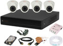 CP PLUS 4 Channal HD DVR 1080p 1Pcs,Indoor Camera 2.4 MP 4Pcs,Hard Disk,Full combo set Security Camera