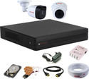 CP PLUS 4 Channal HD DVR 1080p 1Pcs,Bullet HD Camera Plug-n-Play Crystal IR LEDs for clearer Night Vision 2.4 MP 1Pcs,Dome HD Camera Plug-n-Play Crystal IR LEDs for clearer Night Vision 2.4 MP 1Pcs,500 GB Hard Disk,Full combo