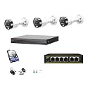 CP Plus 4MP IP CCTV Camera Combo Set with (4CH NVR,Colour Night Vision with Audio Recording Outdoor bullete Camera-3Nos,4+2 Port Port POE Switch,500 GB Hard Drive