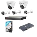 CP Plus 4MP IP STQC Model Wired Colour Vision in Night with Audio 5 CCTV Camera Set with (8CH NVR,4 MP Outdoor bullete - 3 Nos,4 MP Indoor Dome - 2 Nos 2 TB Hard Drive,8+2 Port Port POE Switch)