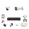 CP Plus 2.4MP 4 Channel DVR, 2.4MP 1 Dome &amp; 1 Bullet Cameras (Audio Recording) [Night Vision + Built-in MIC Audio + Crystal IR LEDs + Motion Detection] + 500GB HDD + 4 CH SMPS + CCTV Cable + BNC/DC