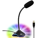 CP-Tech High-Performance USB Condenser Microphone With RGB Light for YouTube Video, Singing Online, Recording, Gaming, Podcasting, Conference, Meeting, QQ, MSN, Office, Skype, Chatting (RGB Light)