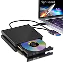 High Speed USB 3.0 Slim Portable External CD/DVD-RW Drive/Writer/Burner/Rewriter/Player for Laptop,PC,MacBook Pro (Black)