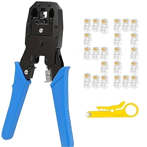 rj45 rj11 rj12 crimping tool kit for cat5 cat5e amp cat6 cable 8p8c 6p6c 4p4c amp 4p2c cut strip crimp 50pcs lan rj45 connector with wire stripper combo-3