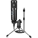 CP-Tech USB Studio Condenser Microphone with Tripod Stand, Echo/Volume/Mute Button, Gain Control Mic for YouTube Video, Online Singing, Recording, Gaming, Podcasting, Conference, Meeting Etc.