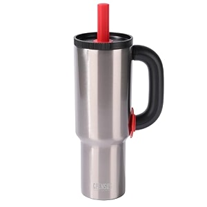 cpensus 1200ml stainless steel tumbler with lid and straw hot and cold with handle 100 leak proof mug cupholder for travelling gym steel  black