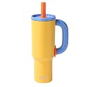 CPENSUS 1200ML Stainless Steel Tumbler with Lid and Straw, Hot and Cold with Handle, 100% Leak Proof Mug Cupholder for Travelling, Gym (Black)