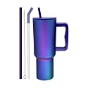 CPENSUS 1200ML Stainless Steel Tumbler with Lid and Straw, Hot and Cold with Handle, 100% Leak Proof Mug Cupholder for Travelling, Gym (Black)