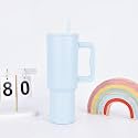 CPENSUS 1200ML Stainless Steel Tumbler with Lid and Straw, Hot and Cold with Handle, 100% Leak Proof Mug Cupholder for Travelling, Gym (Sky Blue)