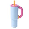 CPENSUS 1200ML Stainless Steel Tumbler with Lid and Straw, Hot and Cold with Handle, 100% Leak Proof Mug Cupholder for Travelling, Gym (Blue + Purple)