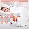CPEX Skincare Fridge with Mirror and Lighting, 4L Mini Fridge Beauty Cooler for Storing Make-Up, Coolers and Face Masks, Cooling and Heating