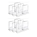 CPI 4 X 6 Inch (A6) T Shape Acrylic Sign Holder Double Side Table Menu Stand, Clear Plastic Desktop Display Perfect for Restaurants, Promotion Frame, Photo Frames, School, Office, Hotel, Party (Set of 2)