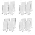 CPI Acrylic Display Stand 4X6 Inch (A6), T Shape Sign Holder Double Sided Table Menu Stand, Perfect for Restaurants, Photo Frames, School, Office, Hotel, Party (Set of 4)