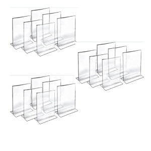 cpi acrylic sign holder t shape double sided portrait style menu ad frame display stand table top perfect for restaurants photo frames and classroom 4inchx6inch a6 pack of 6
