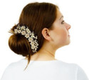 CPI Hair Accessories for Women and Girls for Wedding, Anniversary (Pearl) Bun Clip (White)