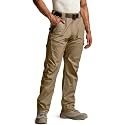 CQR Men's Quick Dry Work Pants, Water Resistant Outdoor Tactical Pants, Lightweight Stretch Cargo Hiking Pants