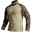 CQR Men's Tactical Combat Shirt, 1/4 Zip Long Sleeve Breathable Military BDU Training Top for Shooting, Hunting, Range Use