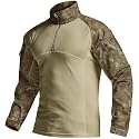 CQR Men's Tactical Combat Shirt, 1/4 Zip Long Sleeve Breathable Military BDU Training Top for Shooting, Hunting, Range Use