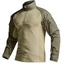 CQR Men's Tactical Combat Shirt, 1/4 Zip Long Sleeve Breathable Military BDU Training Top for Shooting, Hunting, Range Use