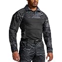 CQR Men's Tactical Combat Shirt, 1/4 Zip Long Sleeve Breathable Military BDU Training Top for Shooting, Hunting, Range Use