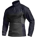 CQR Men's Tactical Combat Shirt, 1/4 Zip Long Sleeve Breathable Military BDU Training Top for Shooting, Hunting, Range Use