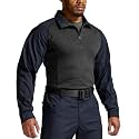CQR Men's Tactical Combat Shirt, 1/4 Zip Long Sleeve Breathable Military BDU Training Top for Shooting, Hunting, Range Use