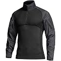 CQR Men's Tactical Combat Shirt, 1/4 Zip Long Sleeve Breathable Military BDU Training Top for Shooting, Hunting, Range Use