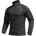CQR Men's Tactical Combat Shirt, 1/4 Zip Long Sleeve Breathable Military BDU Training Top for Shooting, Hunting, Range Use