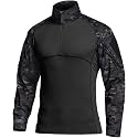 CQR Men's Tactical Combat Shirt, 1/4 Zip Long Sleeve Breathable Military BDU Training Top for Shooting, Hunting, Range Use