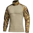 CQR Men's Tactical Combat Shirt, 1/4 Zip Long Sleeve Breathable Military BDU Training Top for Shooting, Hunting, Range Use