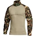 CQR Men's Tactical Combat Shirt, 1/4 Zip Long Sleeve Breathable Military BDU Training Top for Shooting, Hunting, Range Use
