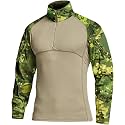CQR Men's Tactical Combat Shirt, 1/4 Zip Long Sleeve Breathable Military BDU Training Top for Shooting, Hunting, Range Use