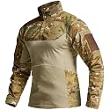 CQR Men's Tactical Combat Shirt, 1/4 Zip Long Sleeve Breathable Military BDU Training Top for Shooting, Hunting, Range Use