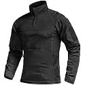 CQR Men's Tactical Combat Shirt, 1/4 Zip Long Sleeve Breathable Military BDU Training Top for Shooting, Hunting, Range Use