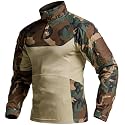 CQR Men's Tactical Combat Shirt, 1/4 Zip Long Sleeve Breathable Military BDU Training Top for Shooting, Hunting, Range Use