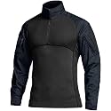 CQR Men's Tactical Combat Shirt, 1/4 Zip Long Sleeve Breathable Military BDU Training Top for Shooting, Hunting, Range Use