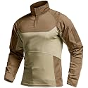 CQR Men's Tactical Combat Shirt, 1/4 Zip Long Sleeve Breathable Military BDU Training Top for Shooting, Hunting, Range Use