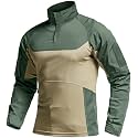 CQR Men's Tactical Combat Shirt, 1/4 Zip Long Sleeve Breathable Military BDU Training Top for Shooting, Hunting, Range Use