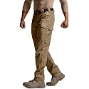 CQR Men's Tactical Pants, Water Resistant Ripstop Cargo Pants, Lightweight EDC Work Hiking Pants, Outdoor Apparel